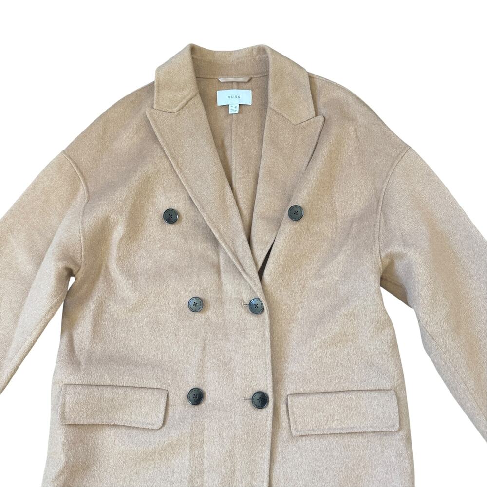 NEW Reiss Double Breasted Wool Blend Coat Camel - Picture 5 of 10